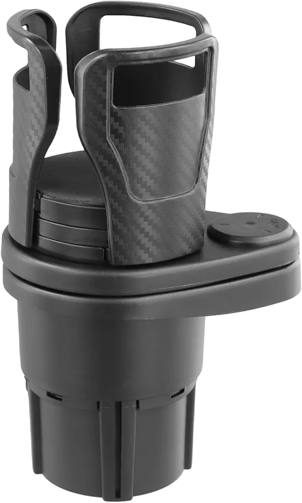 Portavasos Coche 2 en 1 Expansor de Portavasos para Coche Soporte Bebidas Coche Ajustable Portabotellas Coche Universal 360 ° Soporte, Multifuncional Portavasos Automóvil