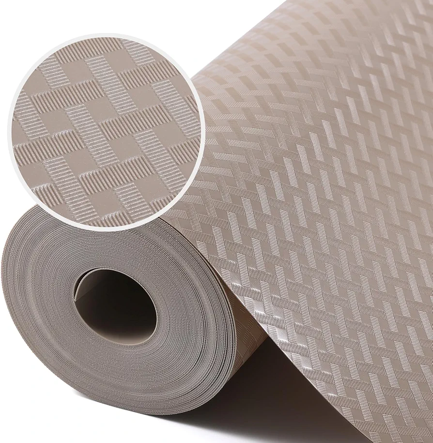 StaHom Alfombrilla de cajón beige no adhesiva y duradera, antideslizante, material EVA, impermeable, cortable, manteles individuales para estanterías, cajones para el hogar 30x150cm