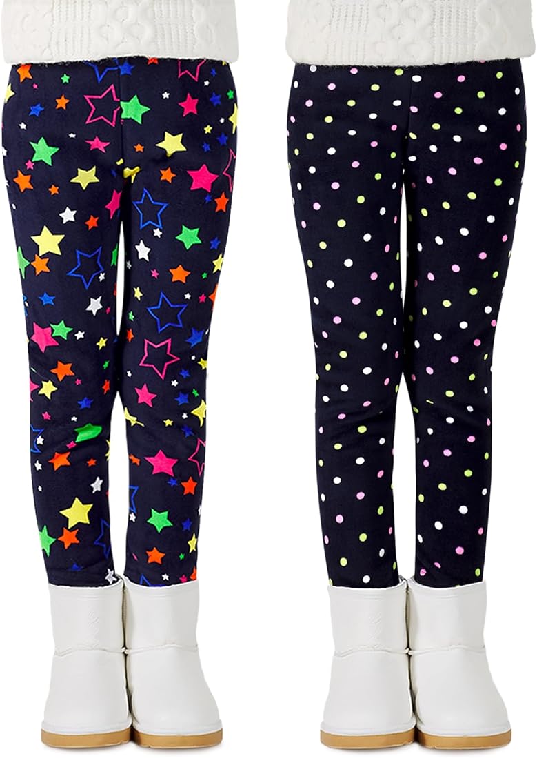 Adorel Leggins Forro Polar Termicos para Niña Pack de 2