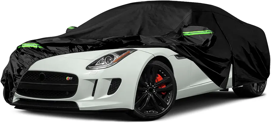 Funda Coche Exterior para Jaguar F-Type 2014-2022, 4 Capas Impermeable Coberturas Completas con Cremallera Puerta Lateral