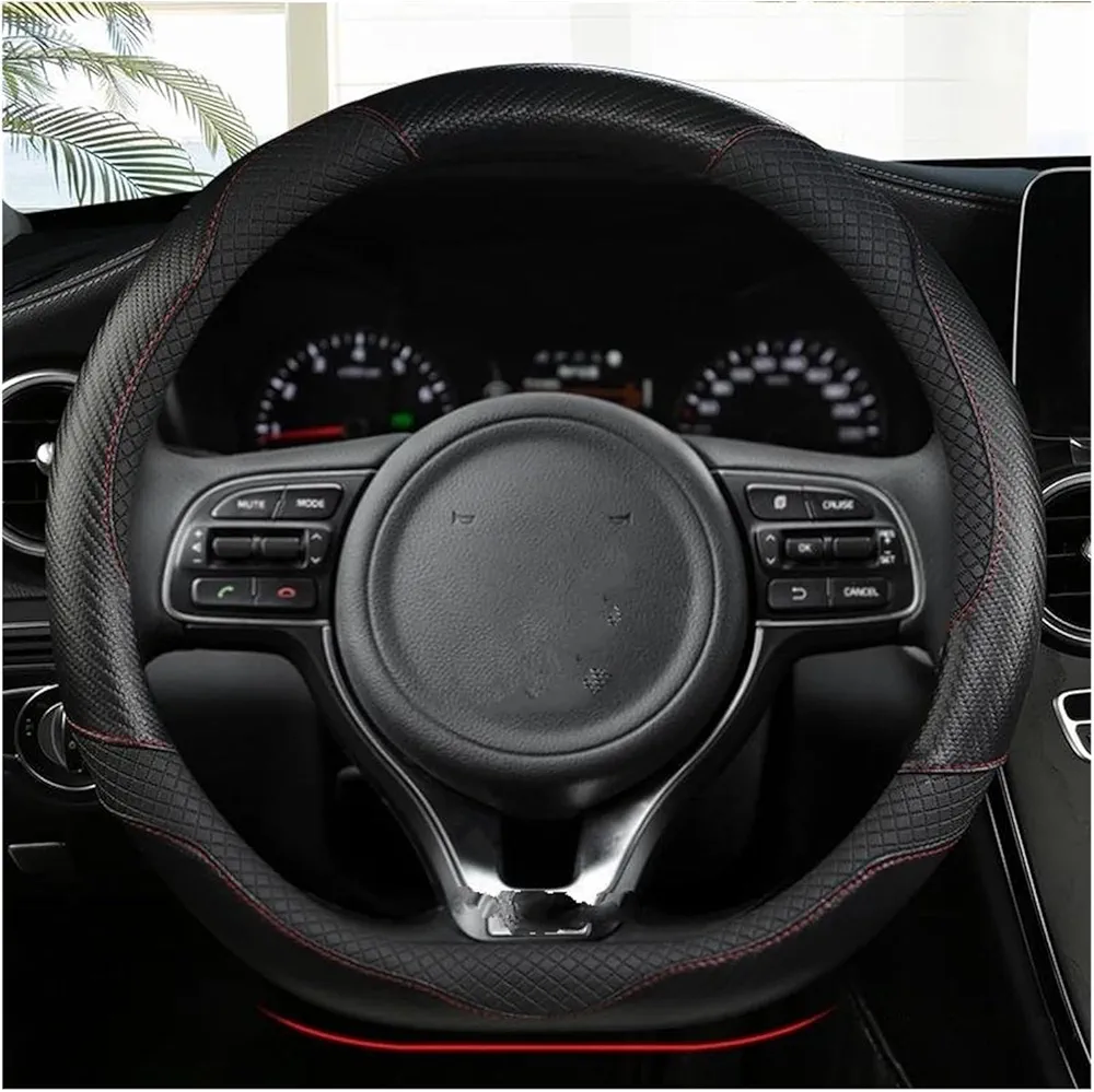 Fundas Volante Coche para Kia para Proceder para Ceed para GT para Stonic 2017 2018 2019 2020 2021 Morning D Protector para Volante De Coche Cubiertas Volante automóvil (Color : Black)