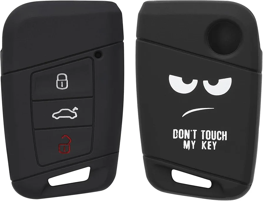 kwmobile Carcasa Compatible con Llavero de VW Llave de Coche de 3 Botones (Solo Keyless Go) Funda - Funda para Mando de Coche de Silicona - Blanco/Negro