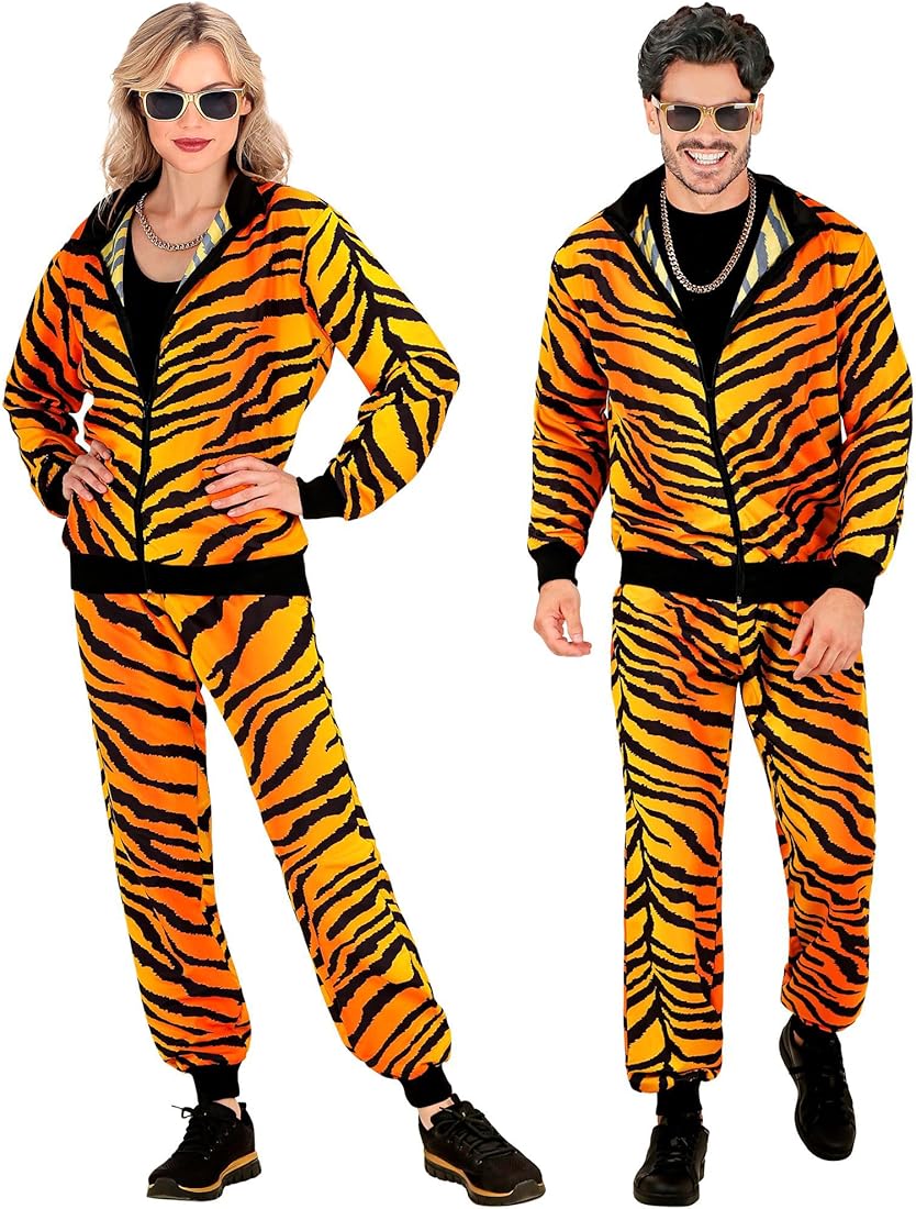 W WIDMANN - Chandal, Animal print, Traje años 80, Jogging suit, Traje mal gusto, Disfraces de carnaval