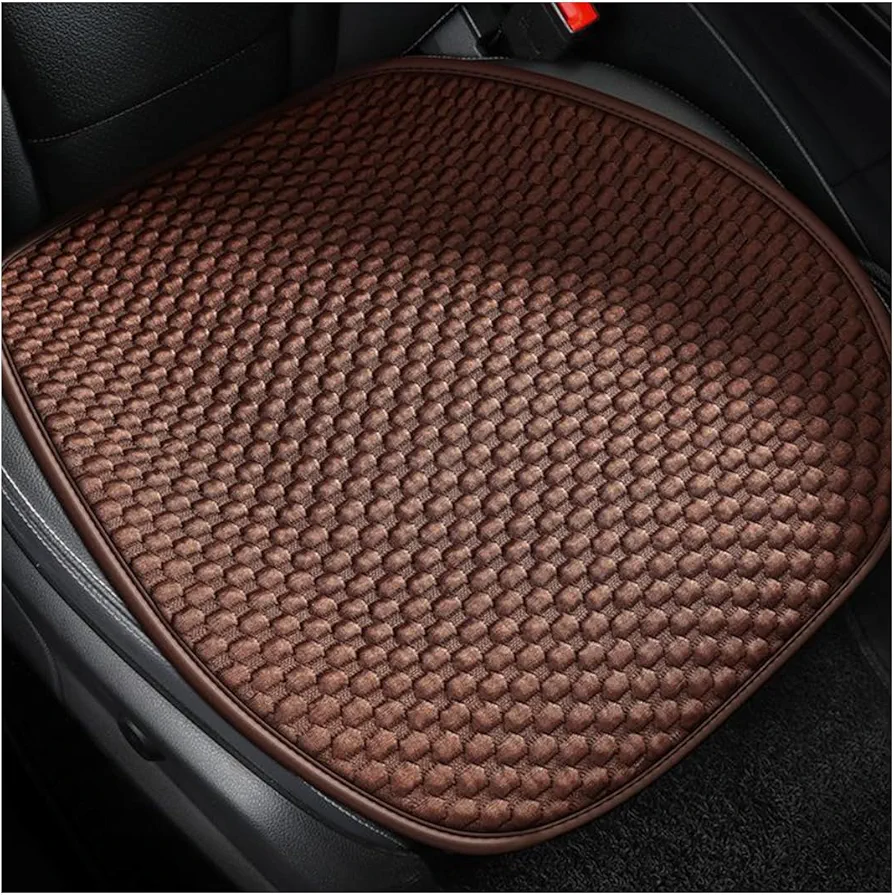 JNNJ 2 Piezas Cojín Delantero, Cojines Coche Asientos Delanteros Suave, Transpirable, Cojín Antideslizante para Asiento De Coche, Cuatro Estaciones Generales para Coches, Truck, SUV(Café)