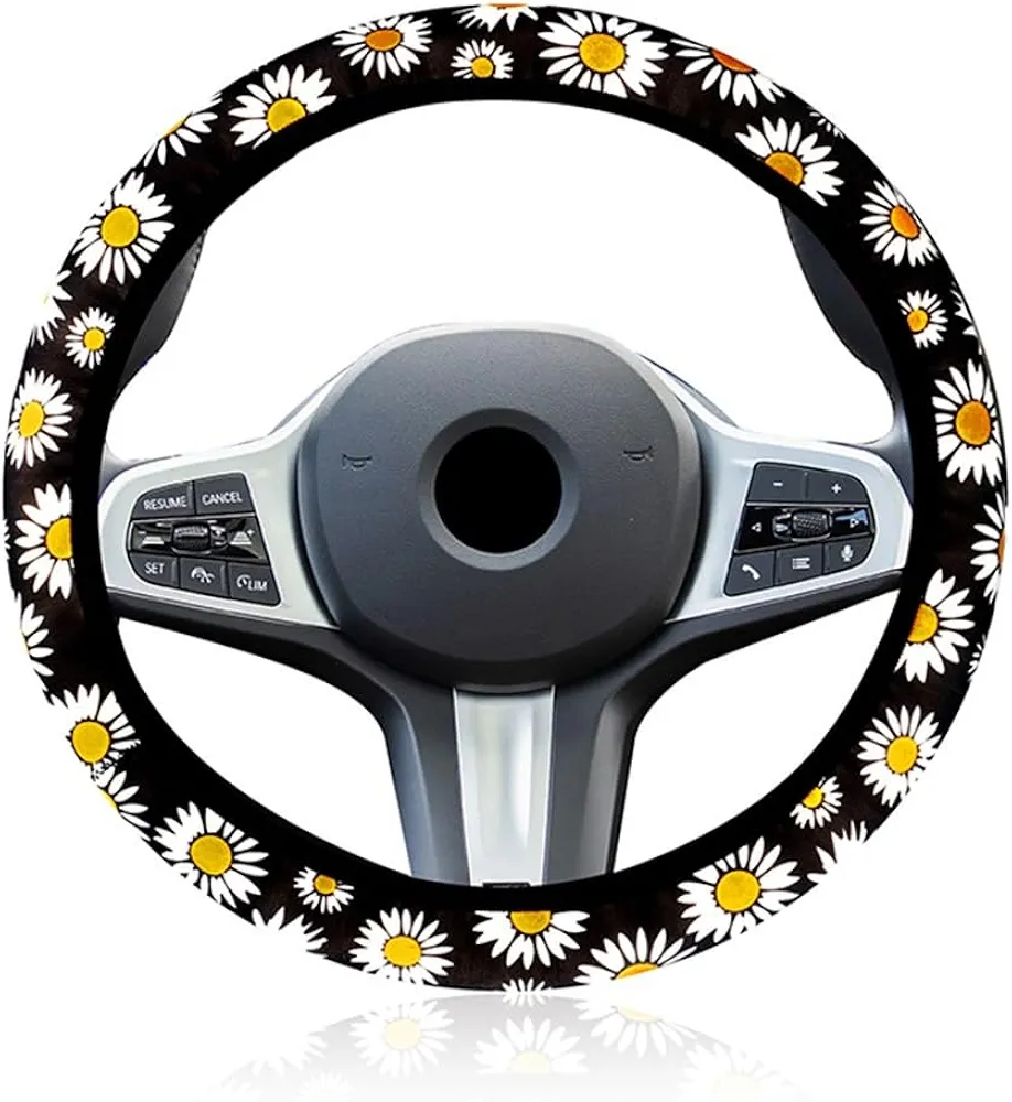 KSUKTSW Fundas para Volante de Coche,Funda Volante Coche Universal, Antideslizante, Transpirable, EláStica, 37-38cm, ProteccióN Volante Coche, Accesorios Coches Interior (Negro Rojo)