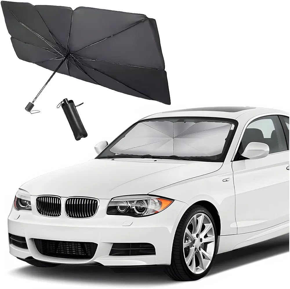 CGEAMDY Parasol Coche Delantero Plegable, Sombrilla Paraguas del Coche para Lunas Delanteras, Protector Solar Paraguas para la Mayoría de los Vehículos, Protector UV para Coche Parabrisas（Pequeño）
