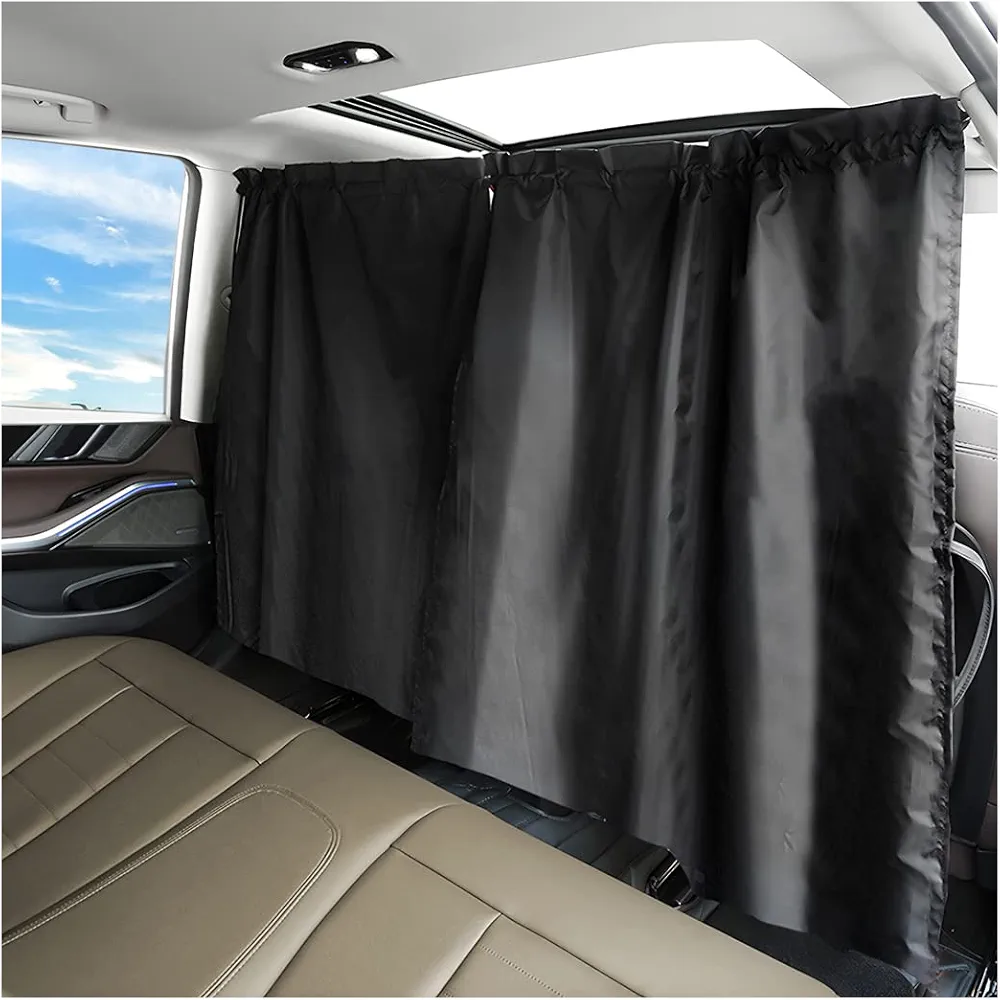 CGEAMDY Cortina Divisoria para Asiento De Automóvil, Separación de Cabina de Conductor Protección Solar Cortina, Cortina Simple Desmontable Que Acampa del Coche de la Noche, Apto para Coches