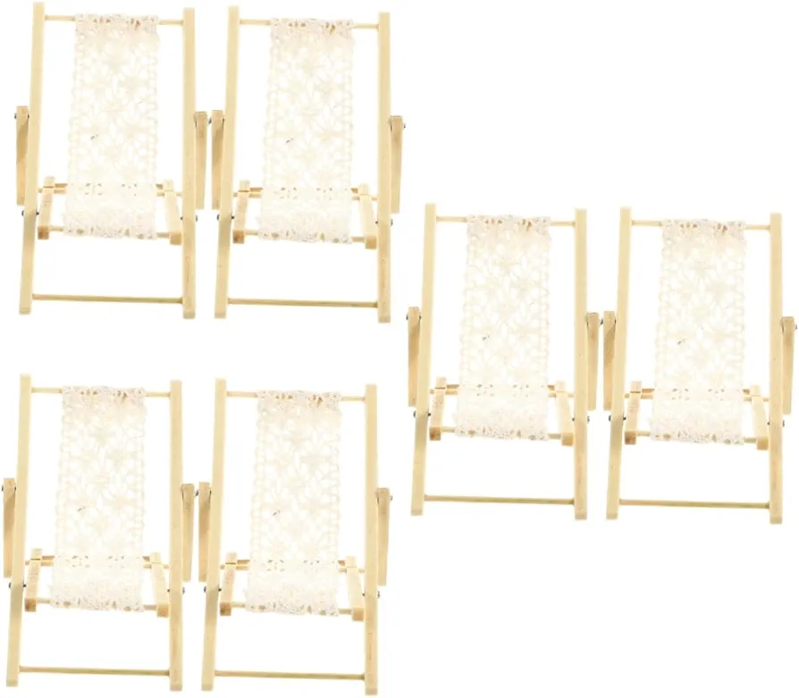 VICASKY 6 Uds Silla De Ocio En Miniatura Modelo De Silla De Mini Modelo De Silla De Playa En Miniatura Modelo De Mini Silla De Playa Modelo Mini Adorno De Mini Decoración De La