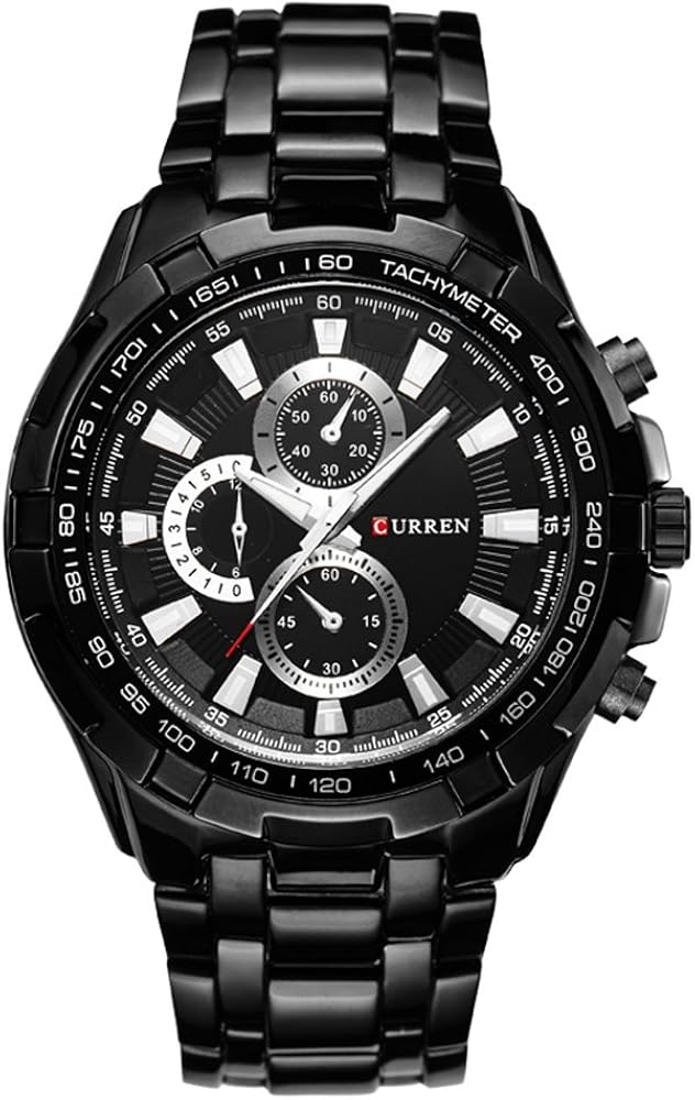 CURREN - Reloj analógico de Cuarzo para Hombre, Pulsera Impermeable de Acero Inoxidable
