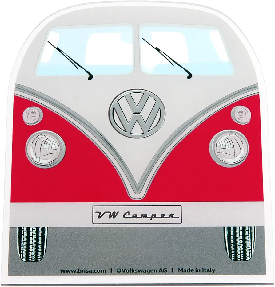 BRISA VW Collection - Accesorio de Invierno para automóvil Volkswagen de polycarbonato: raspador de hieloquita Nieve y Hielo T1 Camper Bus (Rojo)