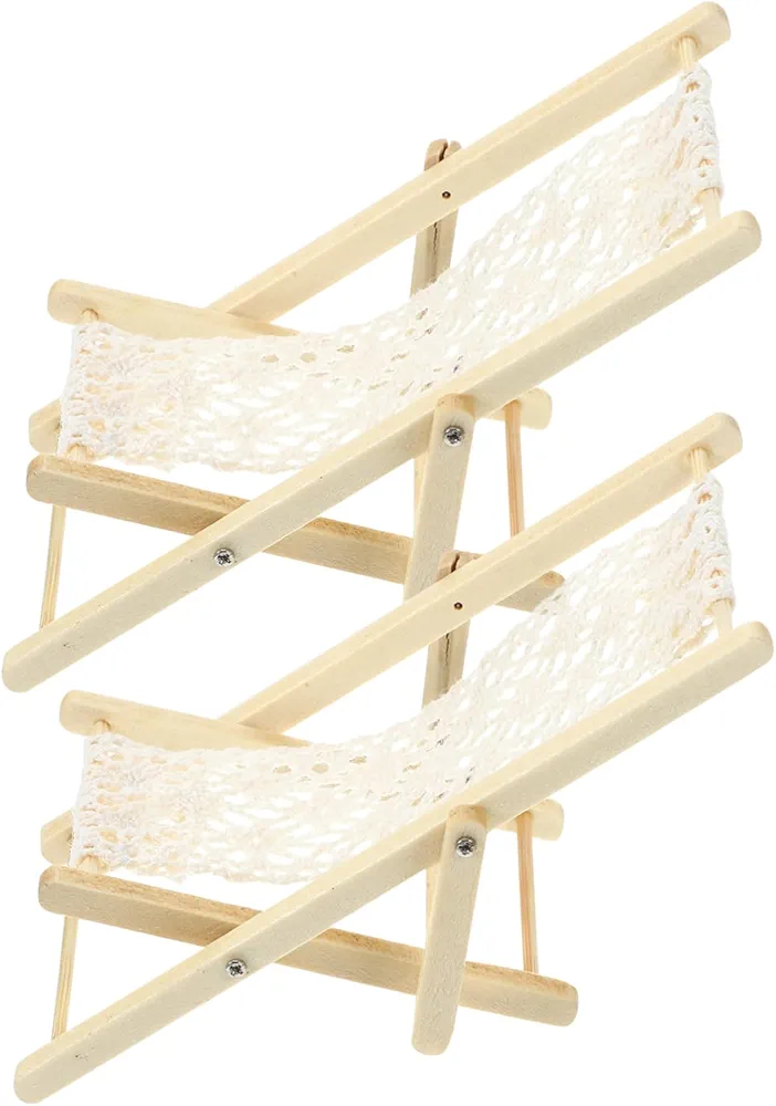 VICASKY 2 Uds Silla De Ocio En Miniatura Mini Silla Modelo Mini Decoración De Silla En Miniatura Tumbona En Miniatura Accesorio De Silla De Salón En Miniatura Modelo Mini Tumbona