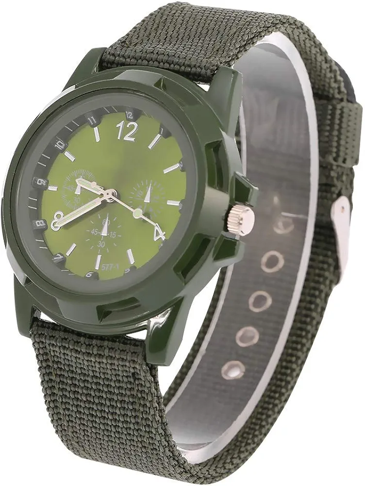 YUYTE Relojes para Hombre Relojes Militares para Hombres Reloj Militar del Ejército Relojes de Pulsera Analógicos para Hombres Indicador de Fecha Campo Táctico Deportes Relojes Minimalistas(Verde)