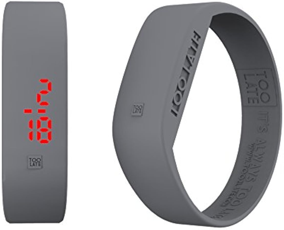 Reloj Digital con Correa de Silicona, Esfera LED, Función de Fecha y Hora (M, Gris)