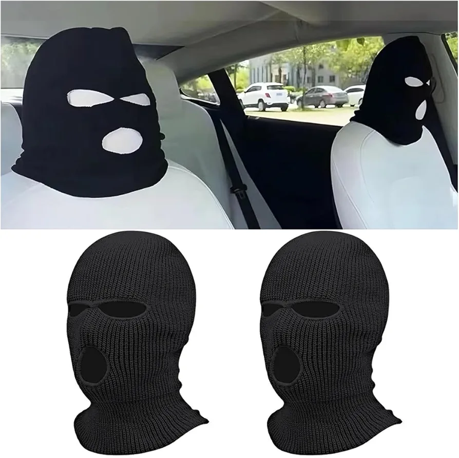 JNNJ 2 Piezas Cubre Reposacabezas Creativo, Fundas Reposacabezas Lavables Automóvil, Funda Reposacabezas Personalizada Transpirable Antipolvo, para Vehículo, Minivan, Automóvil, RV(Negro)