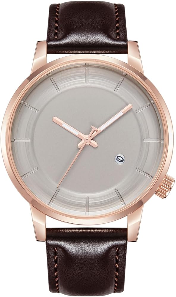 CIVO Reloj-Hombre Analógico Cuero Marrón - Sencillo Negocios Reloj Pulsera Hombre Cuarzo Calendario Reloj Hombre Luminoso Impermeable, Clásico Regalos Hombre