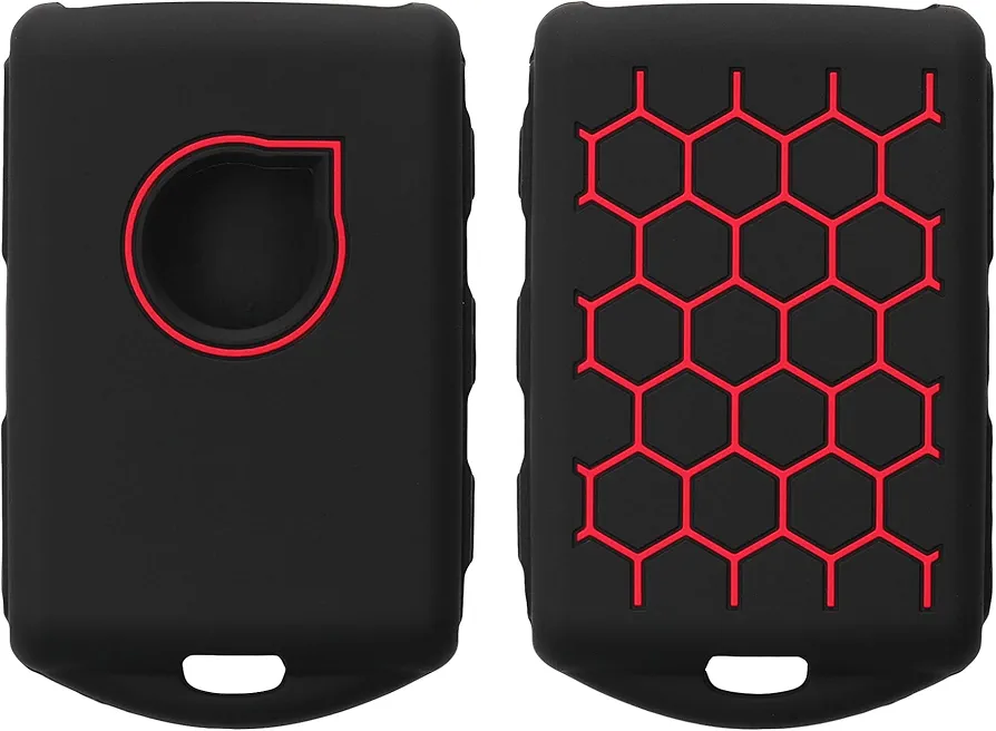 kwmobile Funda Compatible con Llave de Coche Volvo de 4 Botones Keyless Go - Carcasa Protectora de Silicona para Llave de Coche - Case en Negro/Rojo