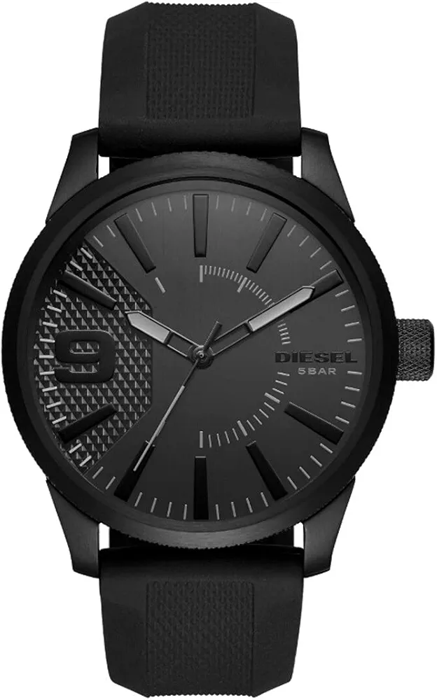 Diesel RASP Reloj para Hombre, Movimiento de Cuarzo, con Correa de Silicona, Acero Inoxidable o Piel