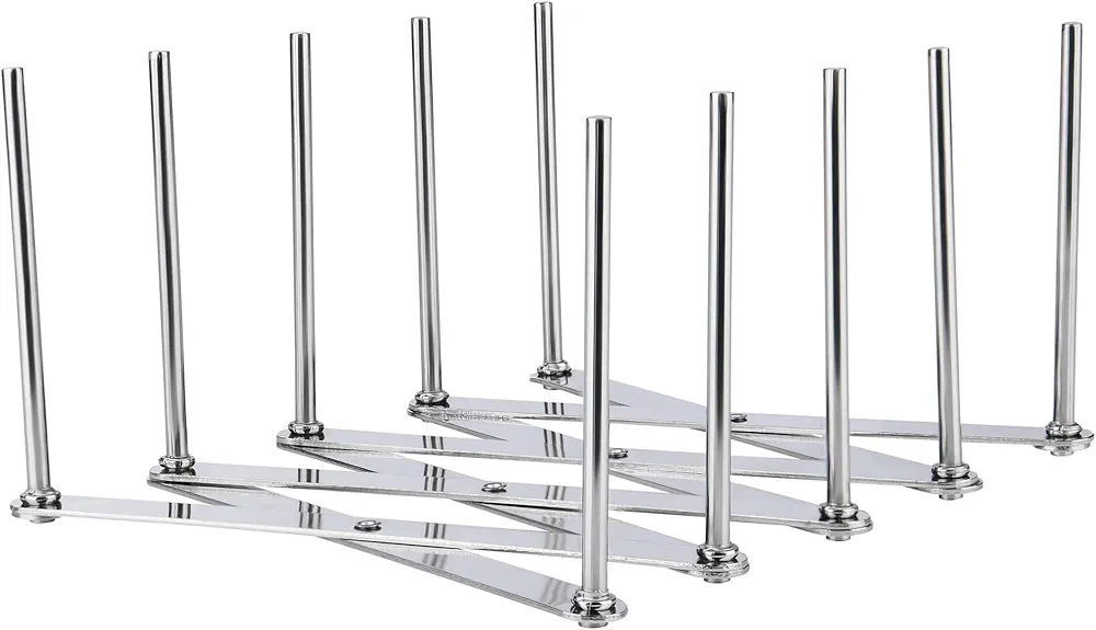 GRÄWE Soporte para tapas y platos, soporte para platos y platos de acero inoxidable, soporte ajustable para tapas de ollas con 4 nichos ajustables