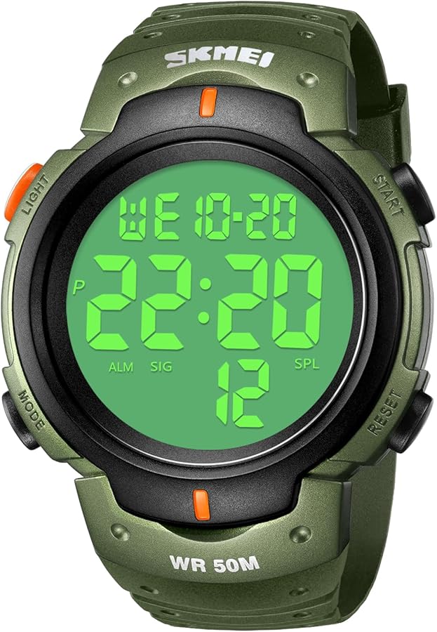 CIVO Relojes de Pulsera Digitales Deportivos Militares con Grandes Números a Prueba de Agua hasta 50M Reloj Negro de Pulsera Casual para Hombres de Goma