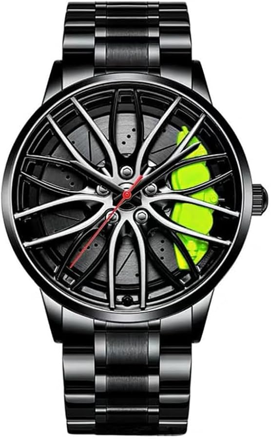 MIDYUID Relojes de Coche para Hombres Impermeable 3D Cable Rim Hub Movimiento de Cuarzo Japonés Reloj de Pulsera Relojes de Hombre Deportivos