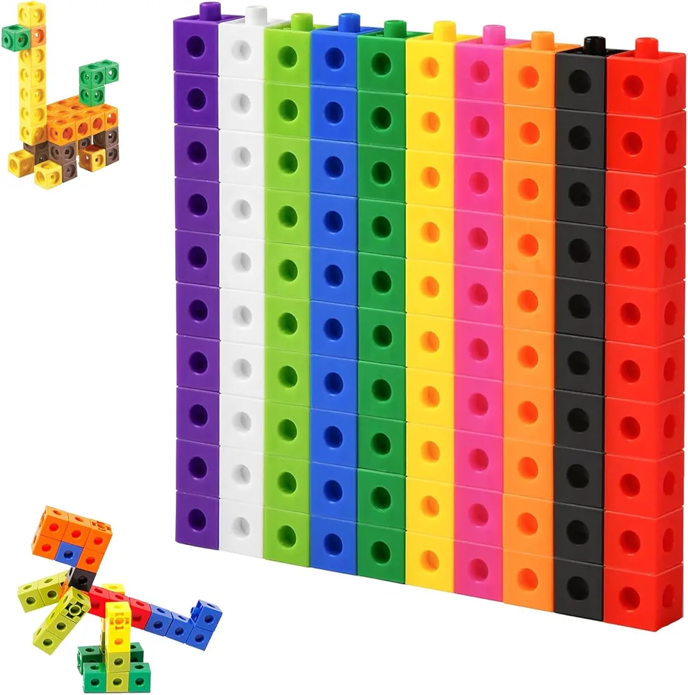 100 Piezas Cubos para Juego Matemático, Manipulativos de Cubos Matemáticos, Cubos de Matemáticas para Niños Actividades de Aprendizaje de Jardín de Infantes