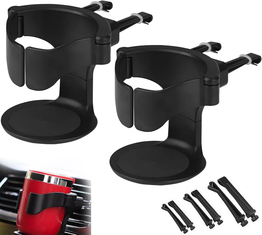Prmape 2 Piezas Posavasos Coche Adjustable, Multifuncional Portavasos para Automóvil, Soporte para Botellas para Coche, Universal Soporte Vaso Coche para Autos para Coche