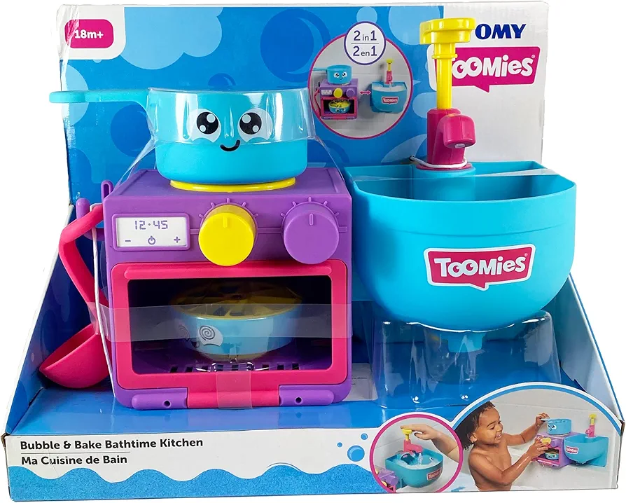 Tomy – Toomies Bubble Bake Kitchen – Cocina de Juguete para el baño 4 en 1
