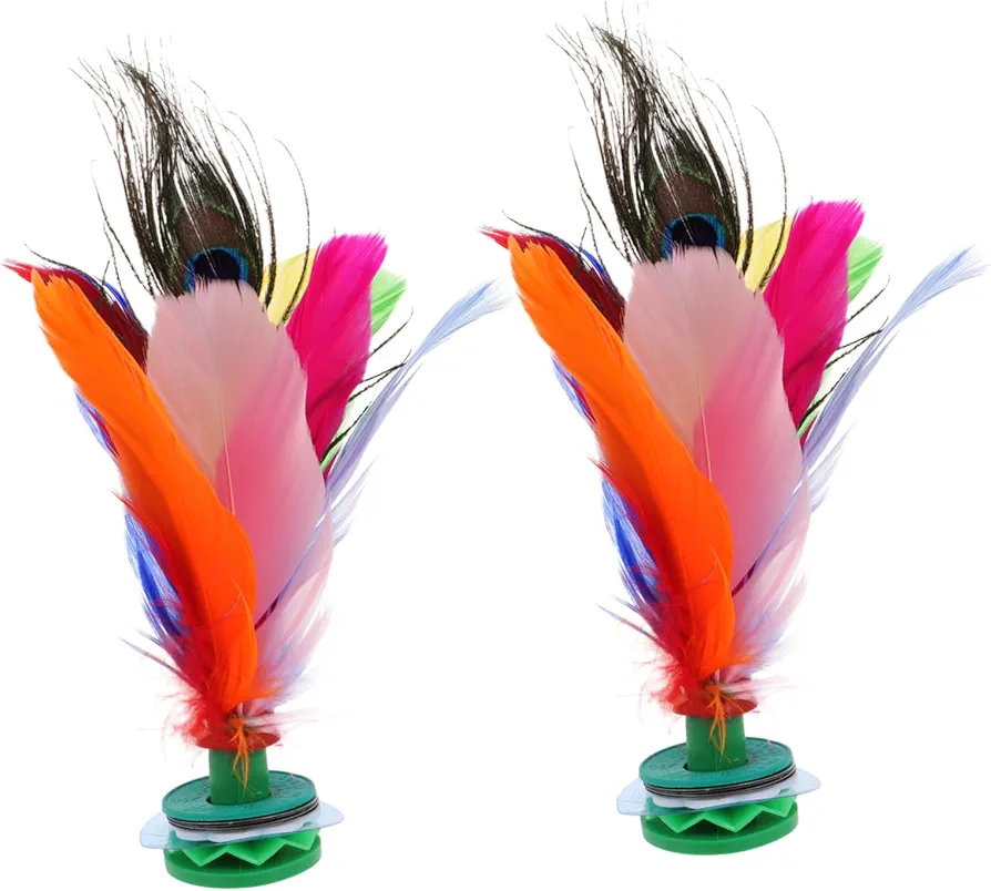 Toyvian 2 Piezas Volante De Fitness Juego Pie Volante Chino Volante Jianzi Juguete Deportivo Volante Juguete Al Aire Libre para Volante Patada Emplumada Porcelana Niño Resistente a Patadas