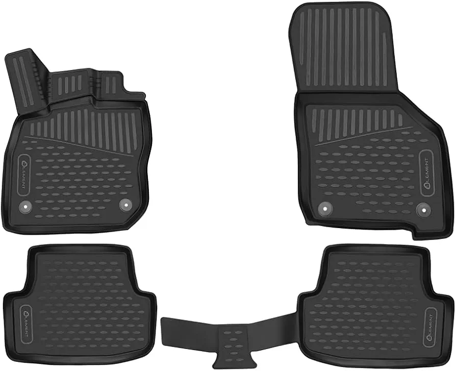 Element EXP.NLC.3D.41.28.210kh - Alfombrillas de Goma Antideslizantes para Dacia Duster I 4WD tracción a Las 4 Ruedas 2010-2017, Color Negro