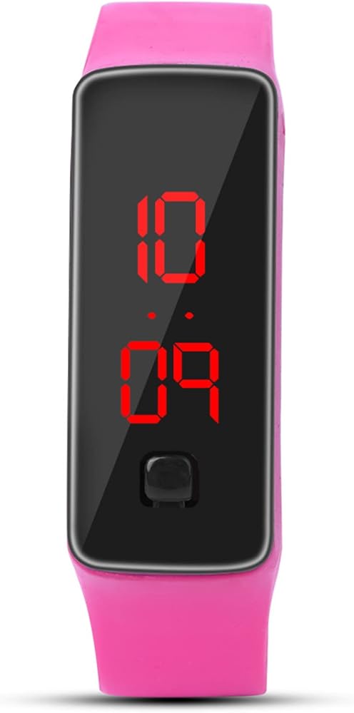 Changor Reloj de pulsera electrónico, cronometraje preciso, modo de ahorro de energía, muestra la hora y el calendario, reloj digital para viajes a clase (rosa)