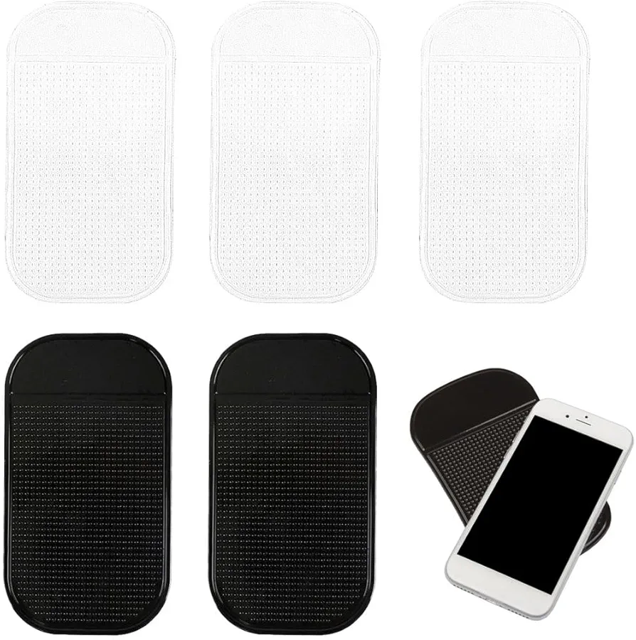 SSRDFU Alfombrillas Coche Goma - 6 Unidades Alfombrillas Antideslizantes para salpicadero de Coche, de Gel de Silicona Lavable, para el Interior del Coche para sostener el teléfono Celular