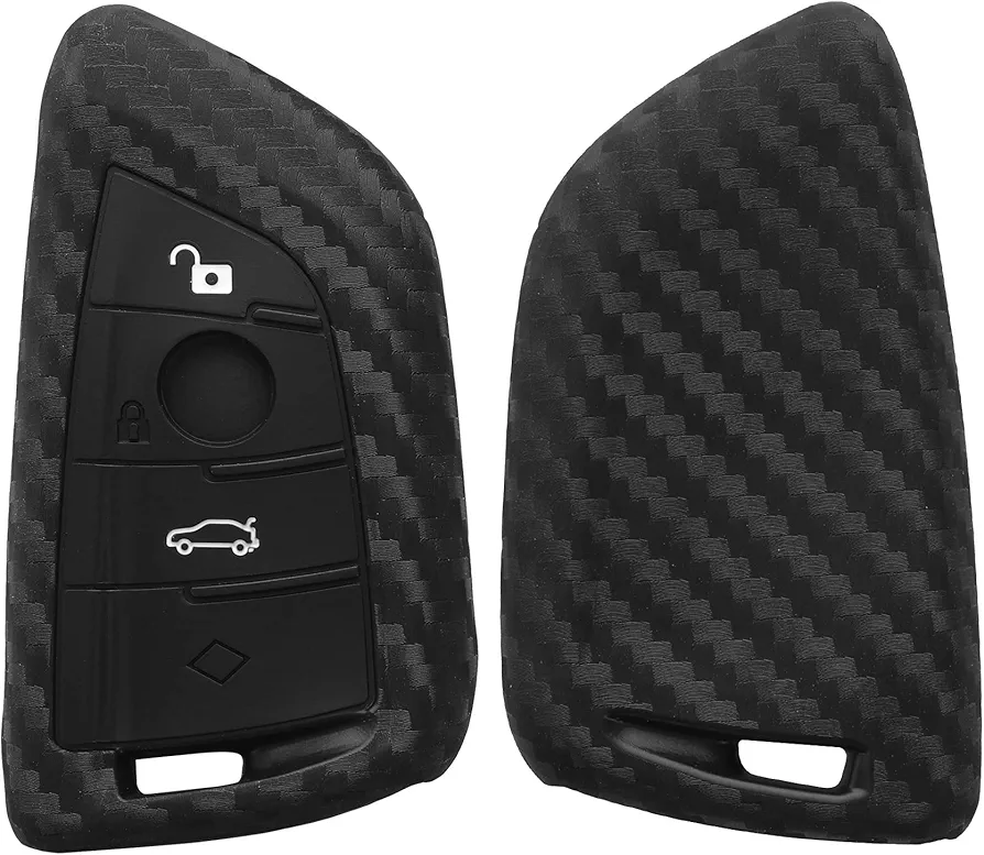 kwmobile Carcasa Compatible con Llavero de BMW Llave de Coche Smart Key de 3 Botones Funda - Funda para Mando de Coche de Silicona - Negro