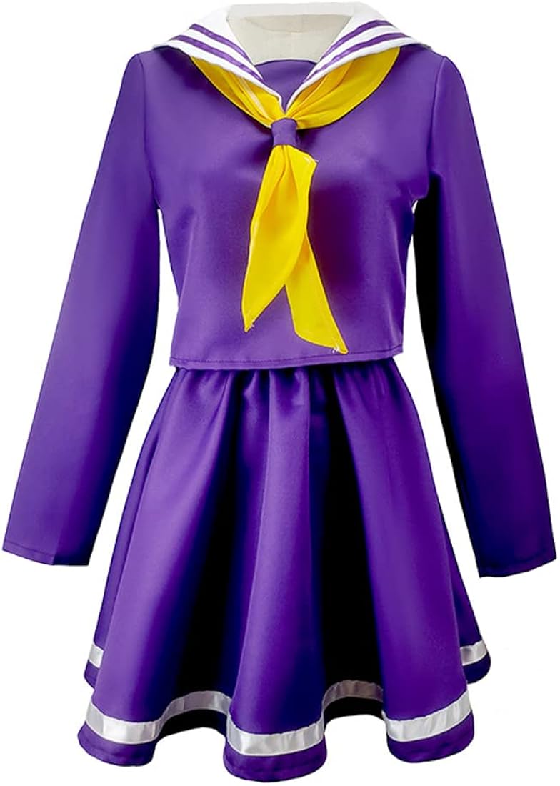 Dmspace Disfraz de cosplay de anime sin juego, sin vida, diseño de Shiro, conjunto completo, uniforme de ocio, kawaii, traje de disfraz, disfraz