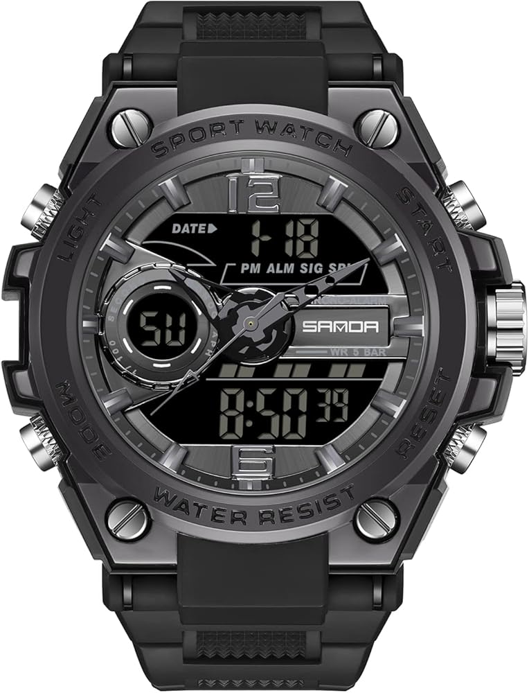 RORIOS Relojes Digital para Hombre Deportivos Relojes de Pulsera con Alarma Reloj Multifuncional Militar para Hombre