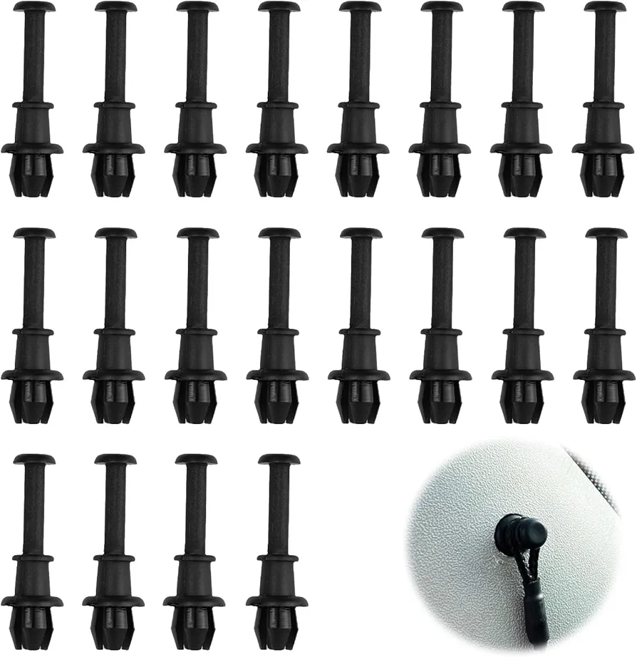 Clip Bandeja Maletero, HERKINDNESS 20 Piezas Clips Estante Paquete Maletero Coche Para Mk6, Mk5, A3, Q2, Q3 y Otros Baúles de Automóvil (Negro)