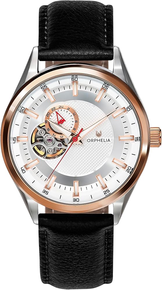 Orphelia Reloj de Pulsera Automático para Hombre Balance Con cinturino in pelle