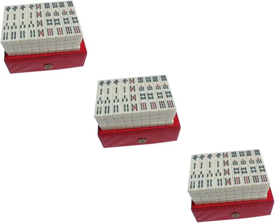 BESTonZON 3 Juegos De Viajes De Ocio Mahjong En Miniatura Mahjong Chino Majong Azulejos De Mahjong Mahjong Mini Accesorios De Mahjong Juguetes De Viaje Kit De Mahjong Juego De Mesa De Viaje