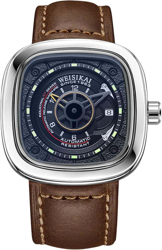 RORIOS Deportes Reloj de Hombre Clásico Relojes de Pulsera Mecánico Automático Calendario Luminous Dials Hombres Relojes Mecánico