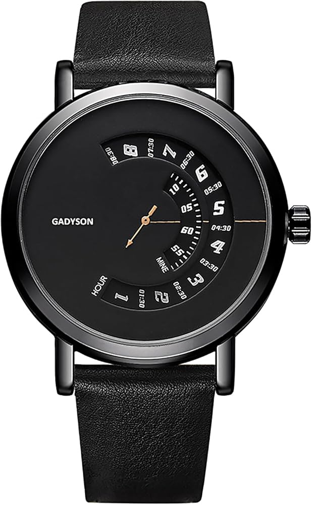 EDINE | Reloj Analógico de Cuarzo para Hombre | Diseño Moderno Minimalista Deportivo | Doble Esfera Semicircular | Pulsera Metálica y de Cuero Ecológico | Elegancia Exclusiva