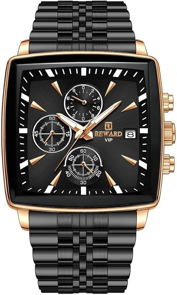 DAXIAOYU Reloj rectangular de cuarzo para hombre, reloj de pulsera de lujo, reloj de negocios, manecillas luminosas, resistente al agua