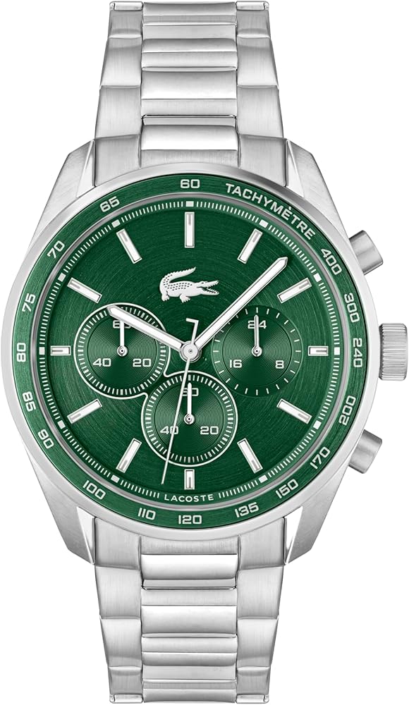Lacoste Reloj Cronógrafo de Cuarzo Colección Boston para Hombre con Pulsera de Cuero o Acero Inoxidable en Enlace o Malla