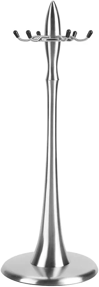 Organizador Giratorio para Utensilios de Cocina, Soporte para Utensilios de Cocina con 6 Ganchos, Organizador Giratorio de 360 Grados para Utensilios de Cocina, Acero Inoxidable, para Cuchara, Colador