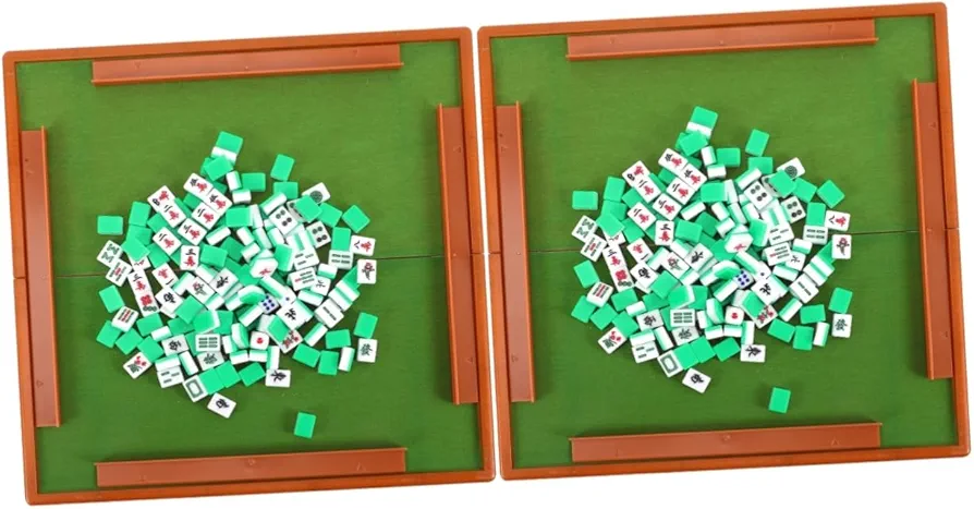 BESTonZON 2 Juegos Viajes Ocio Mahjong Tablero De Ajedrez De Viaje Juguetes De Viaje Estera De Mahjong Juego De Mesa De Viaje Mahjong Mini Juguete Majiang Delicado Mini Mahjong Majong Abs