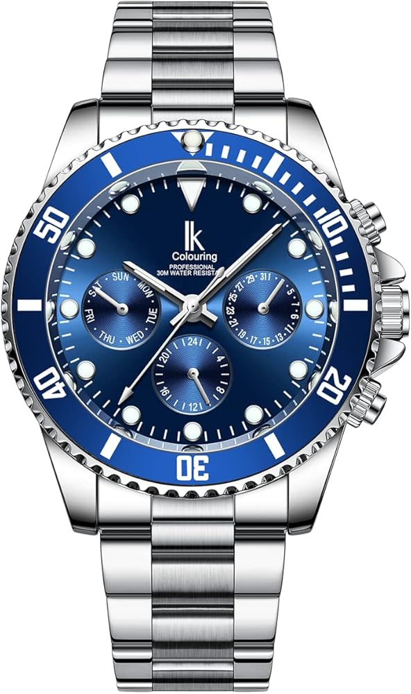 Alienwork IK Reloj Automático Hombre Mujer Clásico Correa de Metal