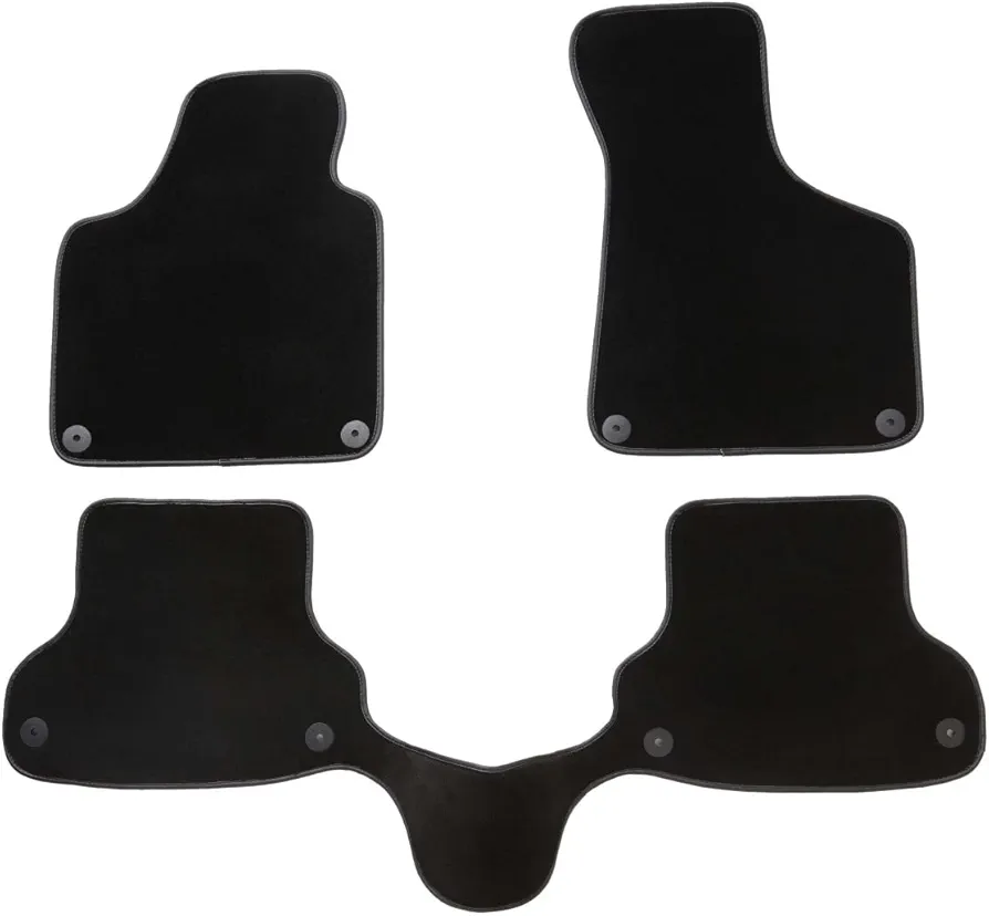 DBS 1763947 Alfombrillas de coche - A medida - Alfombrillas para coche - 3 uds. - Antideslizante - Moqueta en negro 1000 g/m² - Aspecto terciopelo - Modelo Luxe