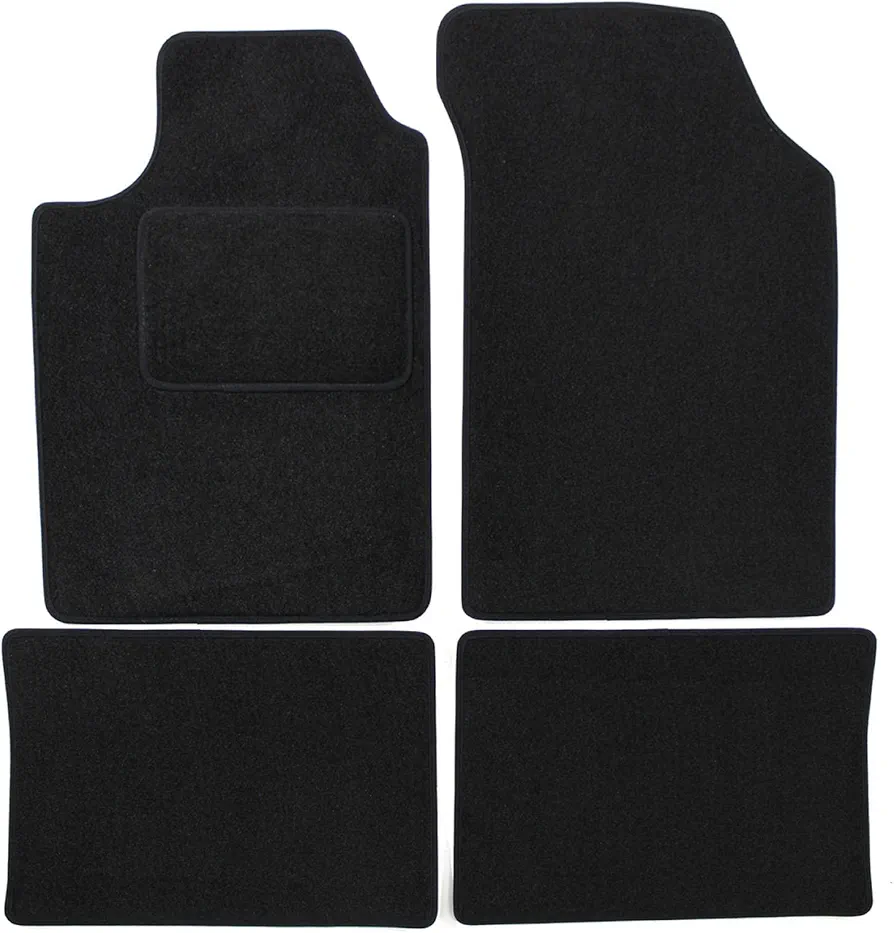 J&J AUTOMOTIVE | Alfombra de Suelo Negro Terciopelo a Medida para Clio 2 1998-2005, Ajuste preciso, Base Antideslizante, Reforzada en la Zona del Pedal
