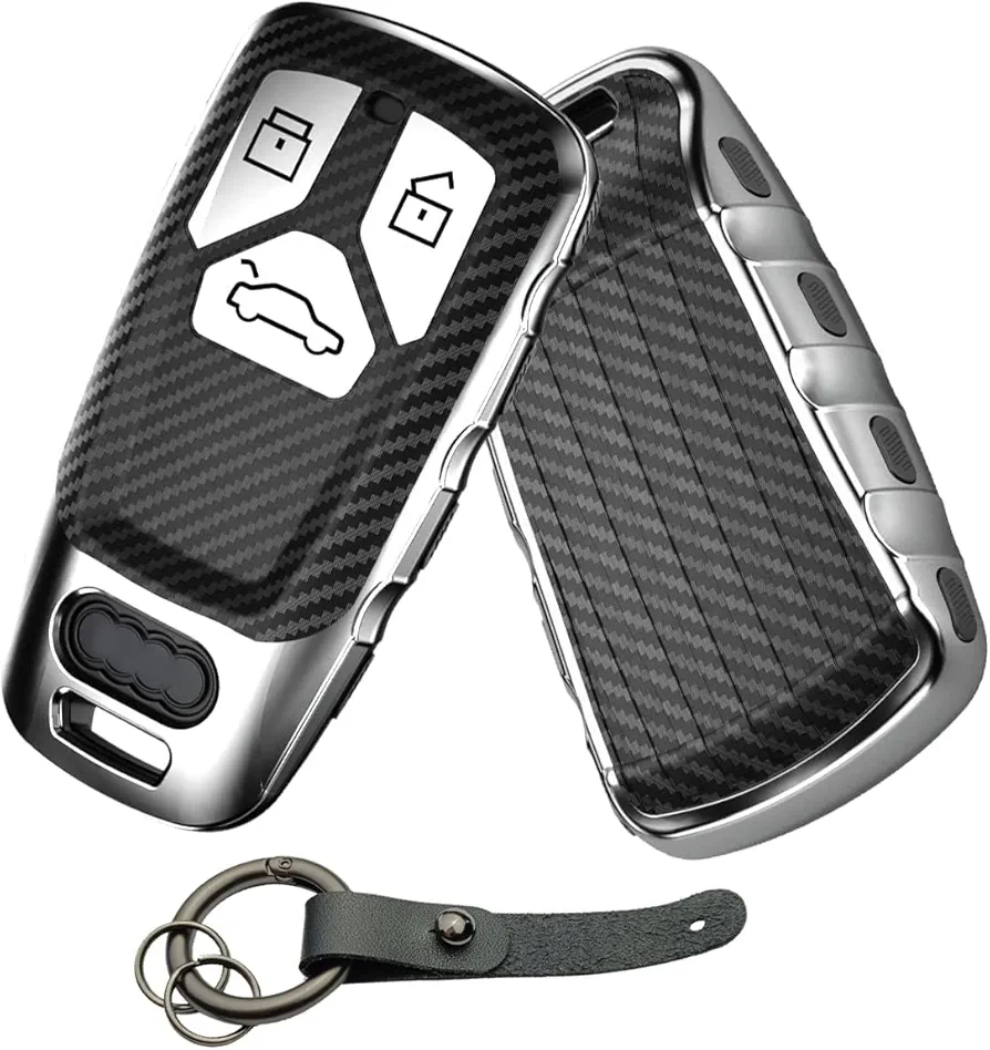 Gleamydot Funda Llave Seat Compatible para Llave Audi A3 A1 A4 B9 TT Q5 Accesorios Coche (Plata)