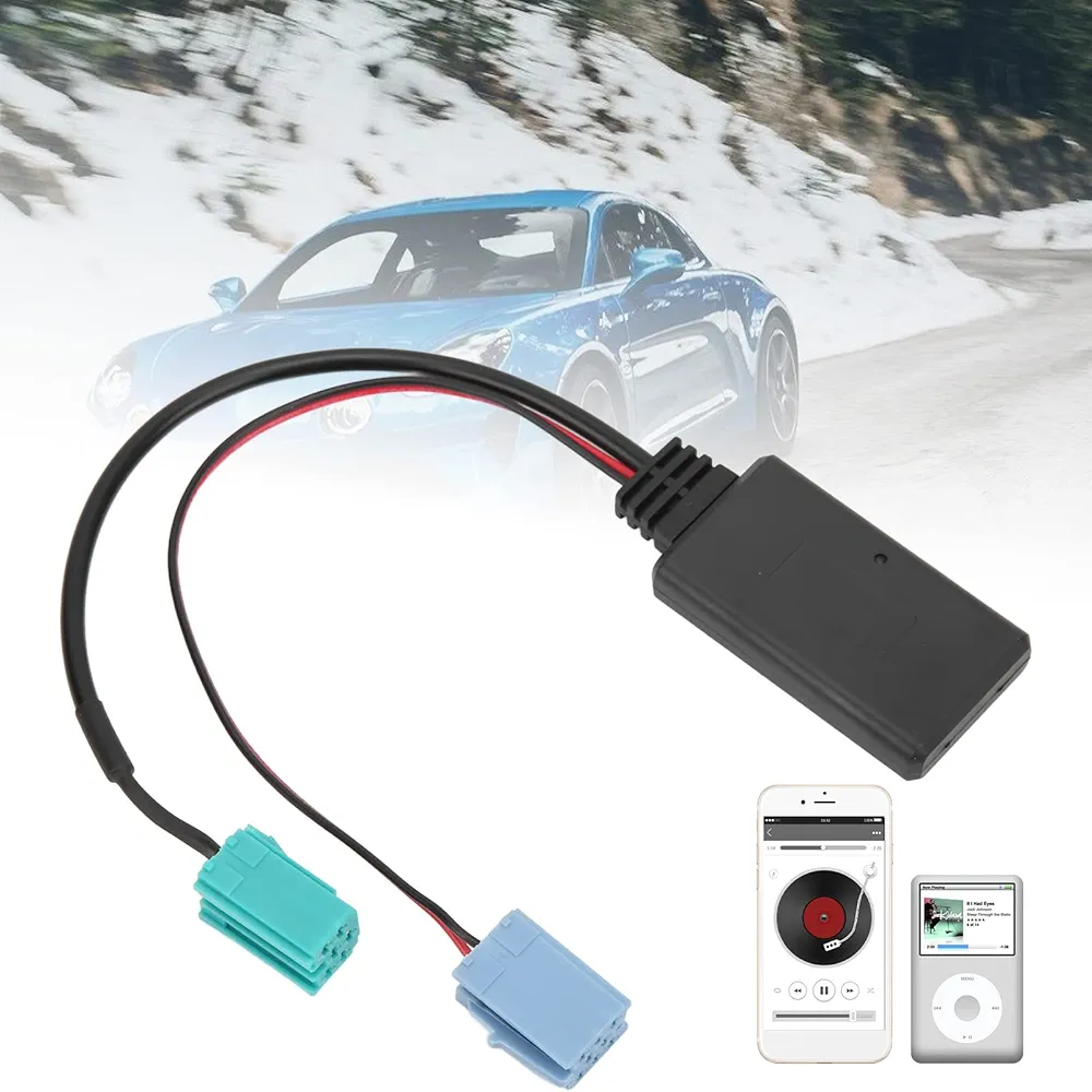 Adaptador de Cable Auxiliar Bluetooth 5.0, Adaptador AUX-in Estéreo de Coche con Cable, Adaptador de Módulo Bluetooth para Automóvil Conector de 6/8 Pines para Clio Espace Kangoo Megane