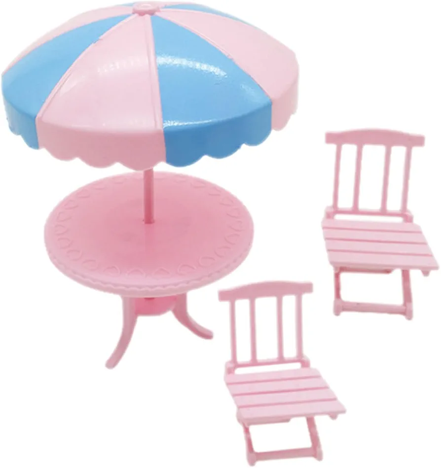 EXCEART 1 Juego Mesa y Sillas De Ocio Juego De Playa De Muñecas Silla De Playa De Bricolaje Modelo De Sillas De Plástico Pequeñas Adorno De Escritorio El Plastico Casa Pequeña Pecera