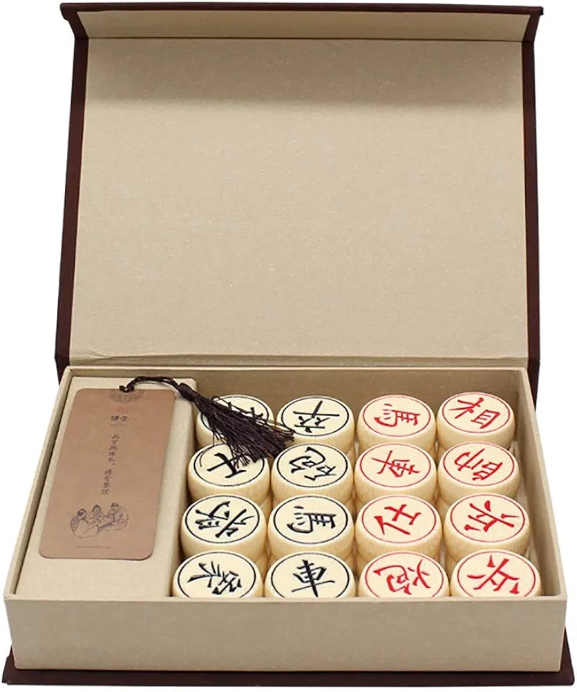 PEPDRO Chess Chess imitación Marfil portátil Caja de Regalo Adornos Decorativos Juego Interactivo Juego de Ocio Educación temprana Rompecabezas